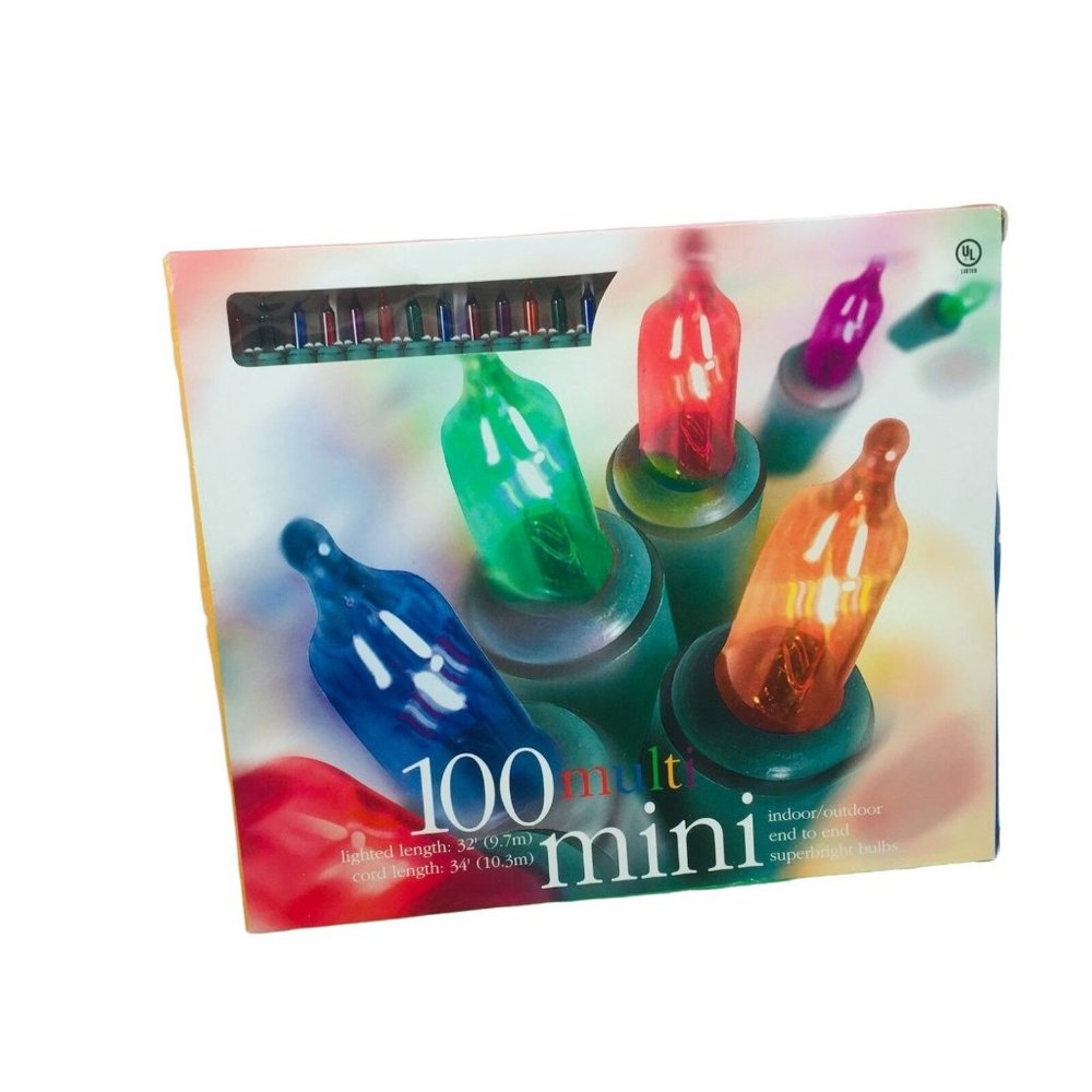 100 Mini String Lights Multi Color Christmas Indoor Outdoor 32' 25553